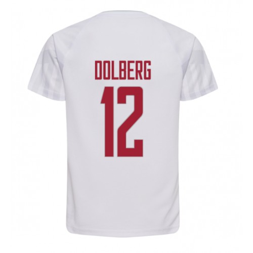 Dania Kasper Dolberg #12 Koszulka Wyjazdowych MŚ 2022 Krótki Rękaw